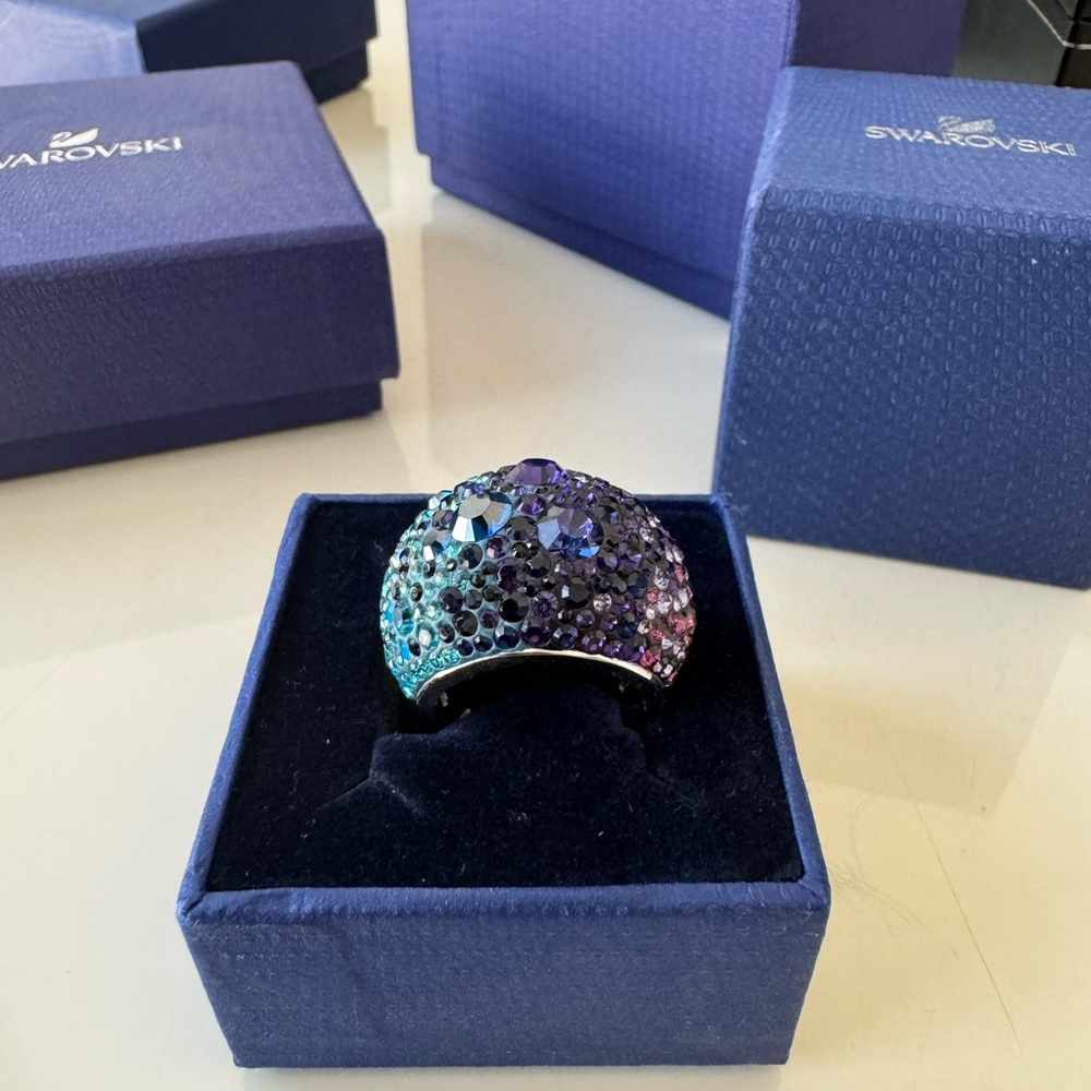 Swarovski Purple and Blue Crystal Ring
